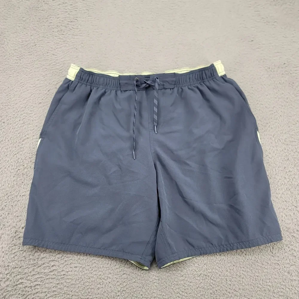 Nike Shorts Mens XXL Blue Swim Ourdoors Drawstring Logo Stretch Swoosh‎ Casual